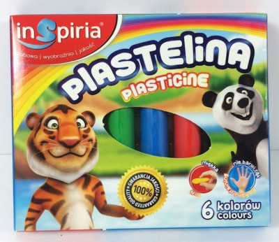 Plastalīns 6 krāsas Inspiria Polija