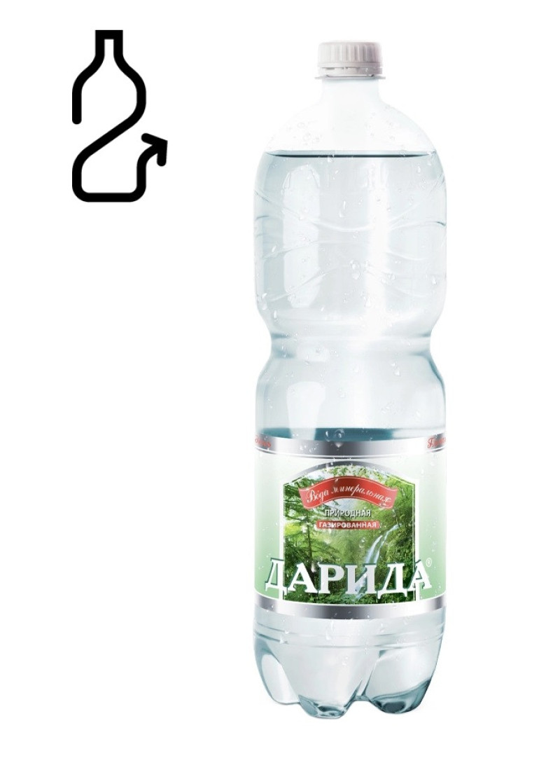 Minerālūdens Darida gāzēts 1.5l DEPOZĪTA maksa 0.10 eiro (17.08.26) Baltkrievija
