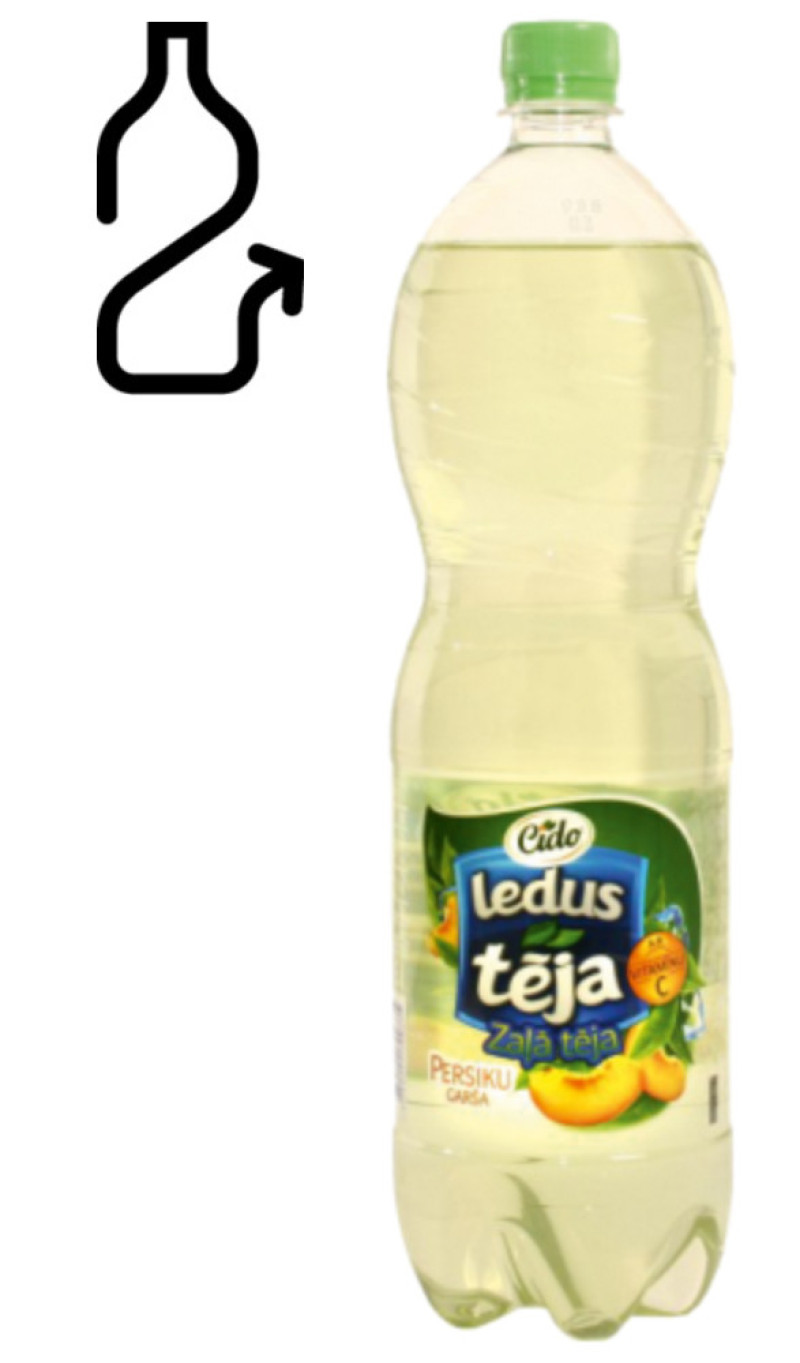 Ledus tēja Cido zaļā-persiku 1.5L 1/6  DEPOZĪTA maksa 0.10 eiro  (31.05.26)Latvija