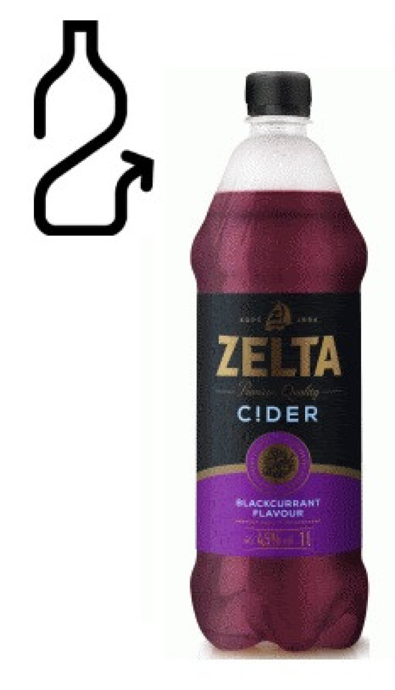 Sidrs Aldara Zelta C!der Blackcurrant 4.5% 1L 1/6  (10.05.26) DEPOZĪTA maksa 0.10 eiro Igaunija