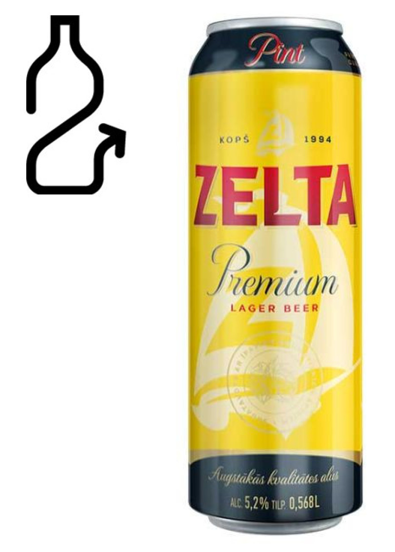 Alus Aldara Zelta Premium PINT 0.568L 5.2% 1/24 (08.04.26)LABA CENA DEPOZĪTA maksa 0.10 eiro  Lietuv
