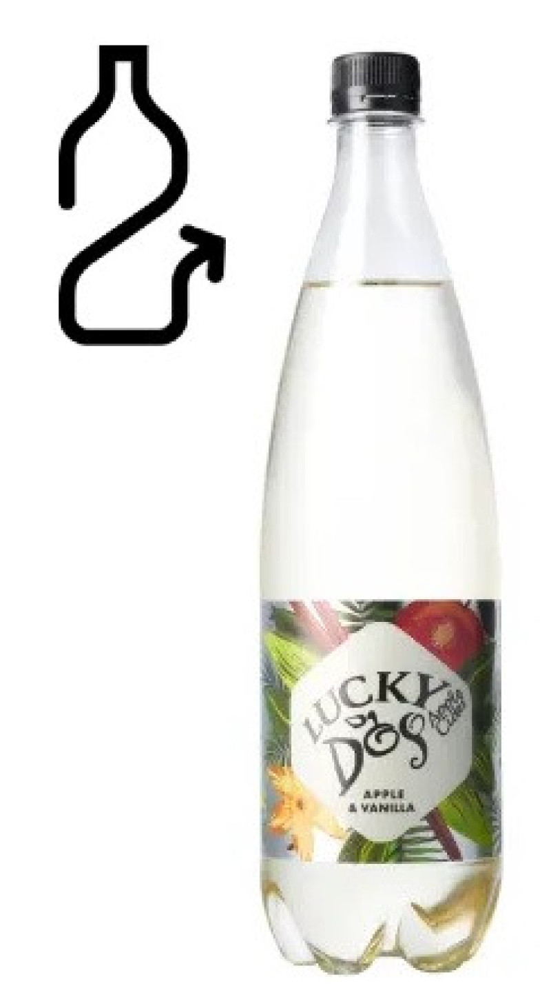 Sidrs Lucky Dog ar vaniļas garšu 1L 5% (28.05.26) DEPOZĪTA maksa 0.10 eiro Latvija