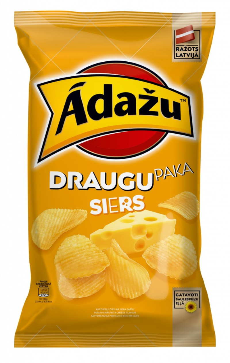 Čipsi Ādažu Draugu paka Siers 180g 1/18 (19.06.26)LABA CENA Latvija