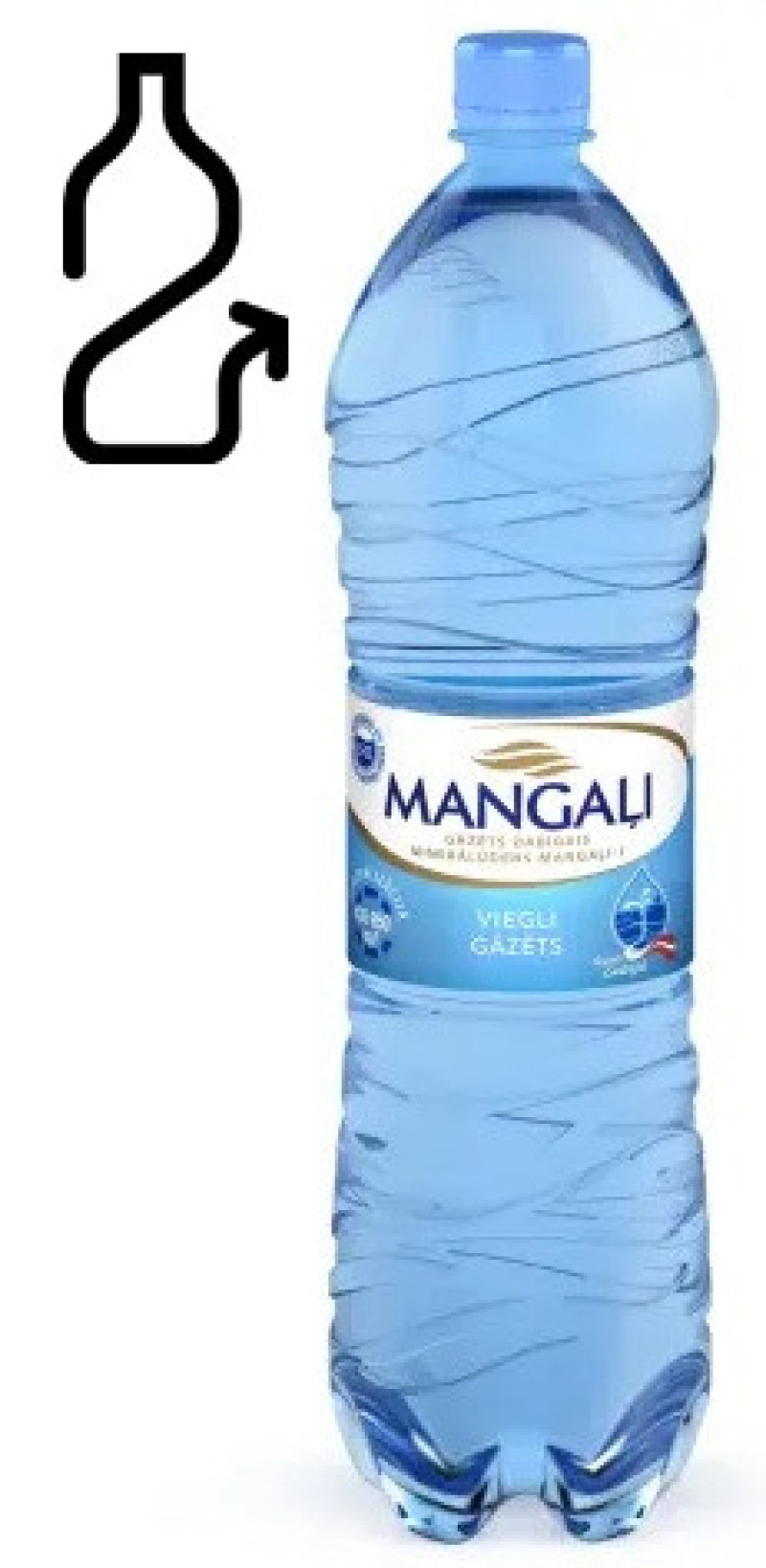 Minerālūdens Mangaļi viegli gāzēts 1.5L 1/6  DEPOZĪTA maksa 0.10 eiro (17.09.26) LV