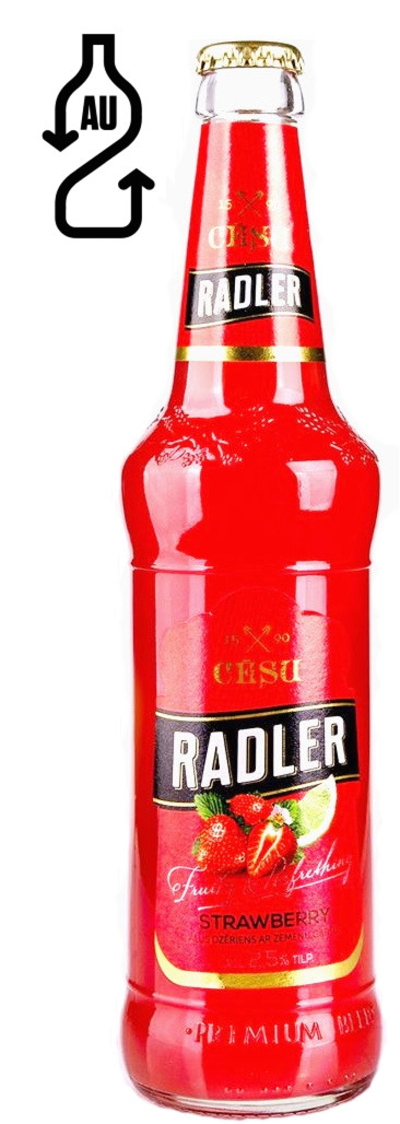 Alus Cēsu radler strawberry 2.5% 0.5L 1/20 (11.06.26) Depozīts 0.10€ Latvija