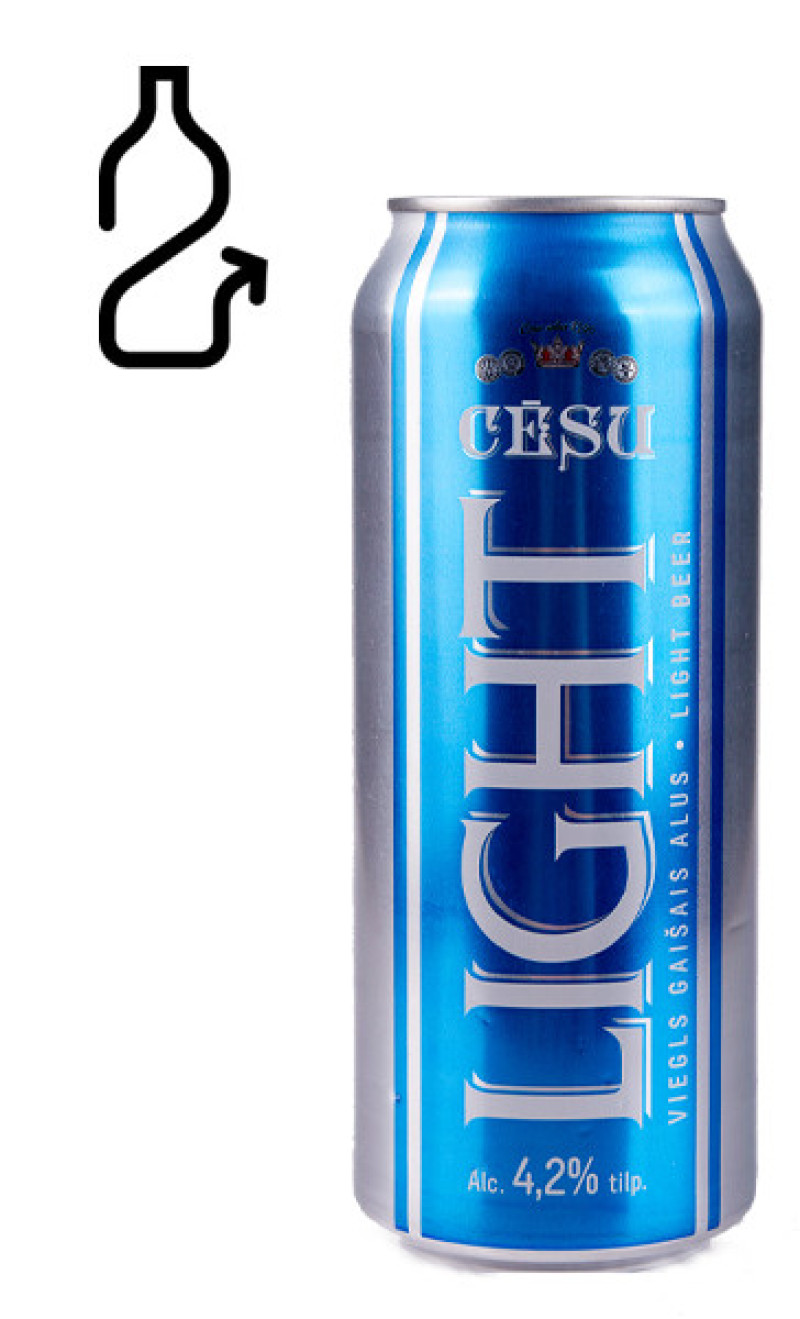 Alus Cēsu light 0.5L 4.2% 1/24  DEPOZĪTA maksa 0.10 eiro (10.07.26) LV