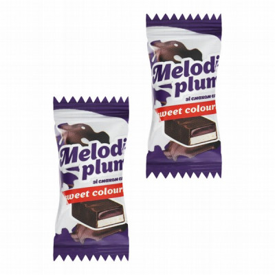 Šokolādes konfektes suflē Melody Plum 3kg  (21.07.25) (daudzumu norādīt kg,pilna kaste) Ukraina