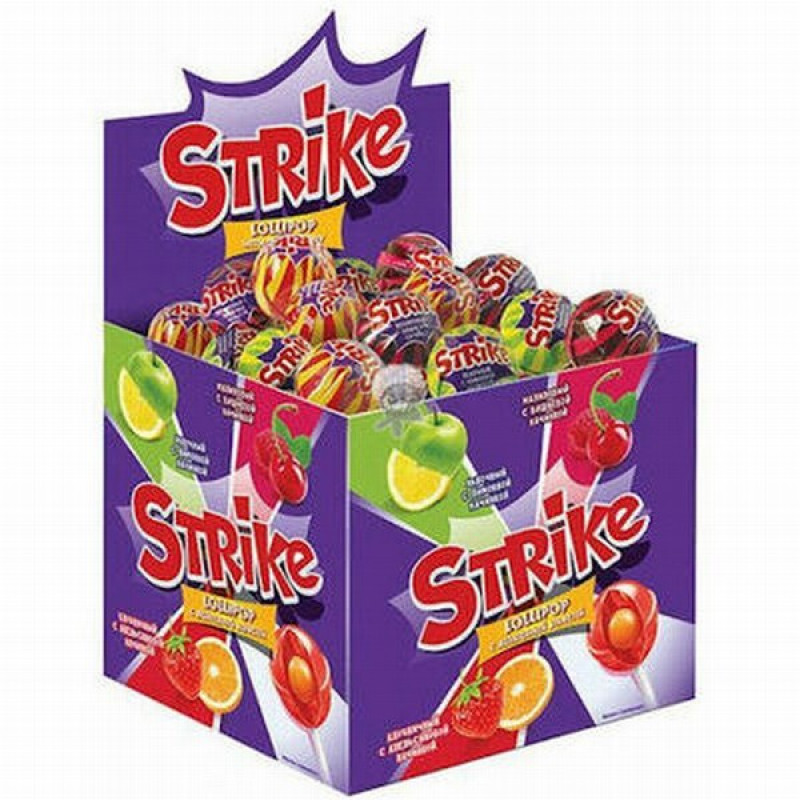 Ledenes uz kociņa Strike Assorti 11.3g*50gb (14.07.2026) Krievija