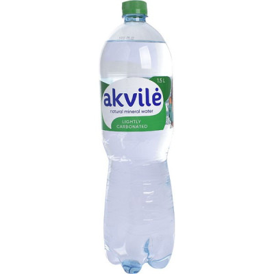 Minerālūdens Akvile viegli gāzēts 1.5L  (06.12.26) Lietuva  DEPOZĪTA maksa 0.10 eiro