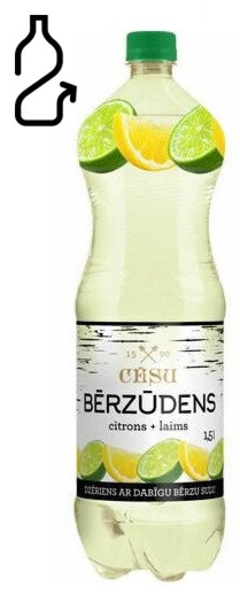 Dzēriens Cēsu Bērzūdens citrons laims 1.5l 1/6 DEPOZĪTA maksa 0.10 eiro (09.03.26)  Igaunija