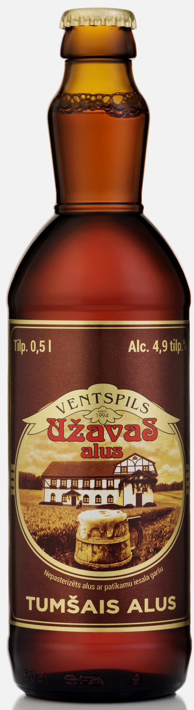 Alus Užavas tumšais 0.5L 4.9% 1/20  DEPOZĪTA maksa 0.10 eiro (08.06.26) LV
