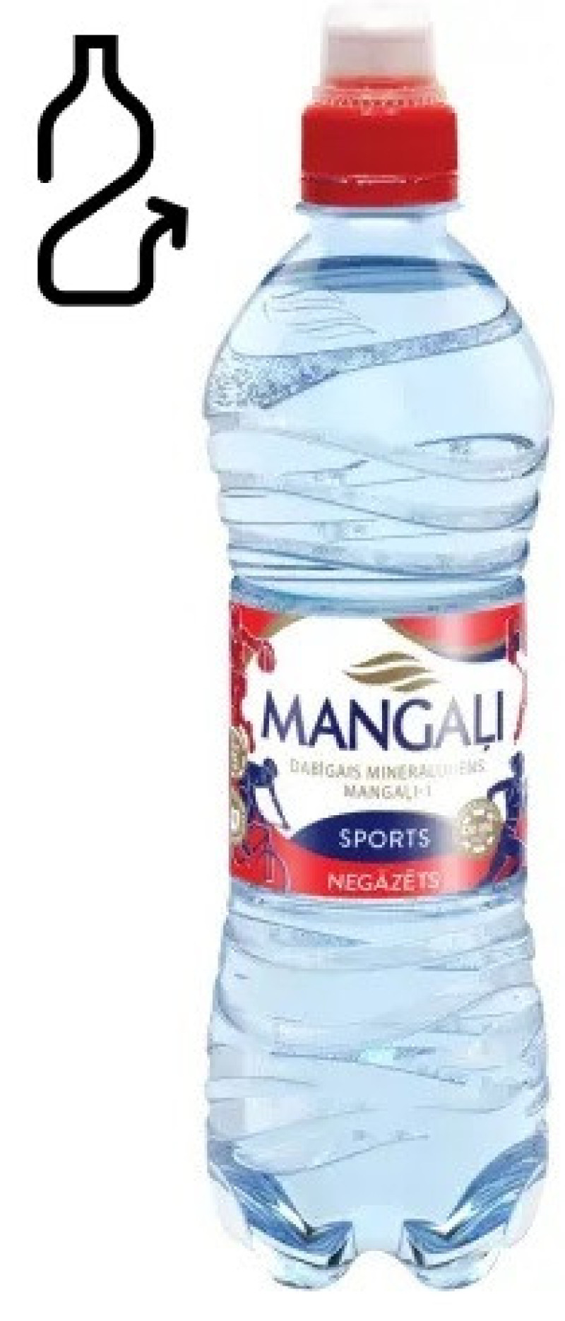 Dzeramais ūdens Mangaļi Sport negāzēts 0.5L 1/12  DEPOZĪTA maksa 0.10 eiro (22.11.26) LV