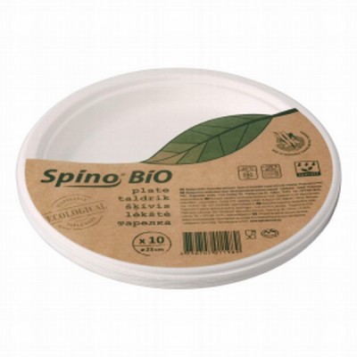 Šķīvji cukurniedru BIO 23cm 10gb Spino