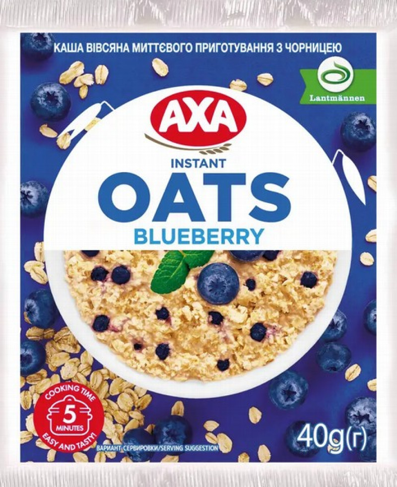 AXA ātri vārāmā auzu putra ar melleņu garšu 40g 1/20 (09.10.26) Ukraina