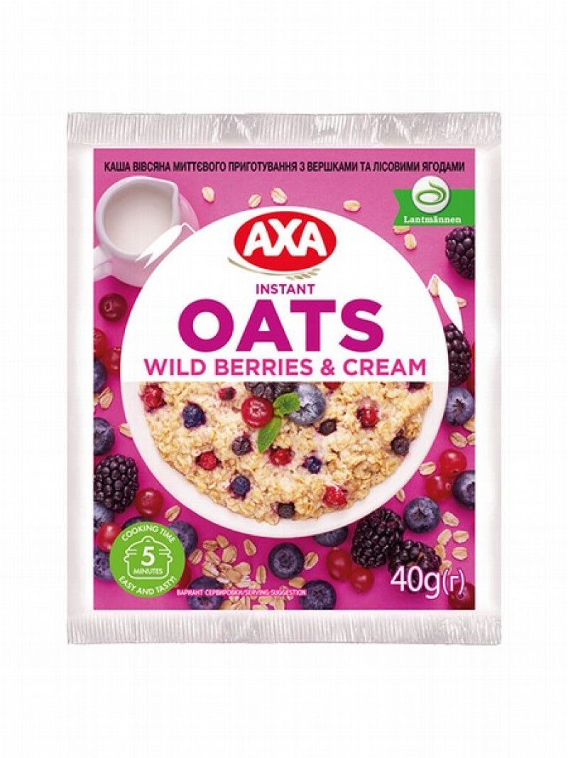 AXA ātri vārāmā auzu putra ar meža ogām un saldo krējumu 40g 1/20 (04.06.26) Ukraina