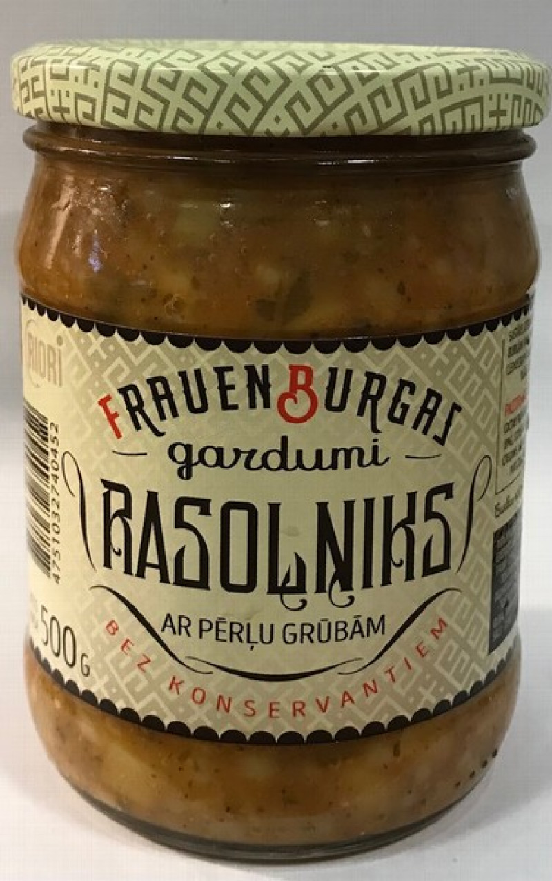 Rasoļņiks ar pērļu grūbām 500g Frauenburgas gardumi (27.02.2026) Latvija