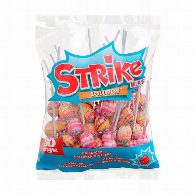 Ledenes uz kociņa Strike Assorti Milky 11.3g*50gb (10.09.26) Krievija