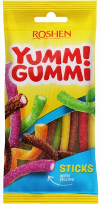 Želejkonfektes Yummi Gummi SourStick 70g Roshen (11.01.27) Ukraina