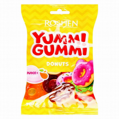 Želejkonfektes Yummi Gummi Donuts 70g Roshen (21.09.26)