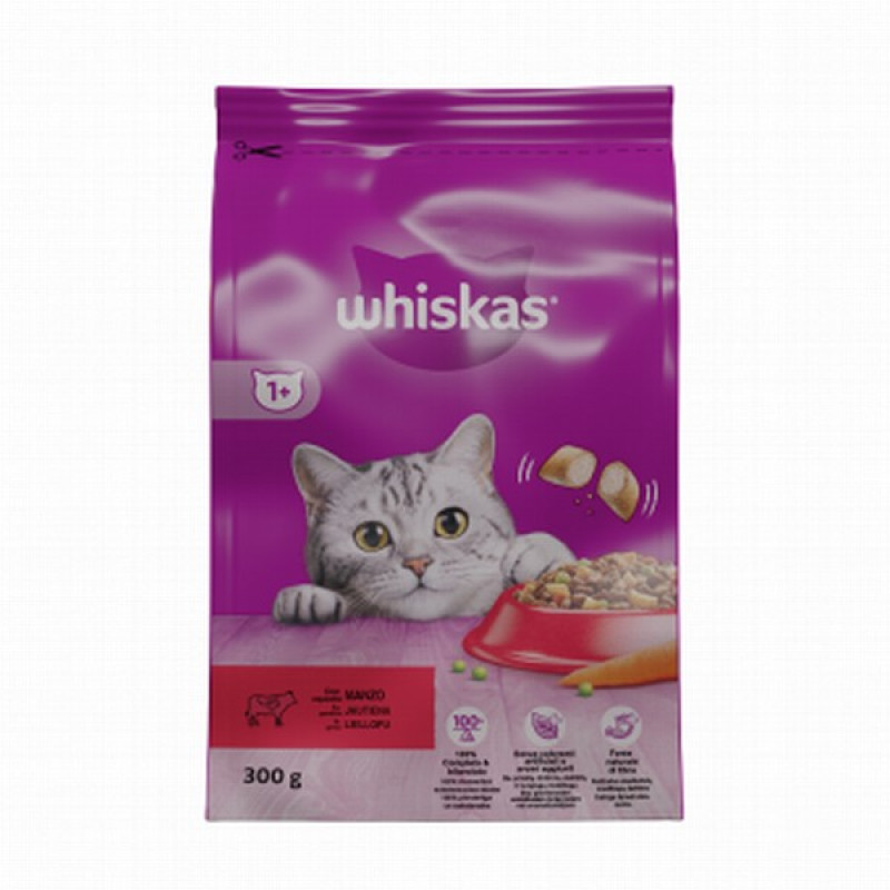 Kaķu sausā barība Whiskas ar liellopu gaļu 300g 1/14(15.12.26)Ungārija