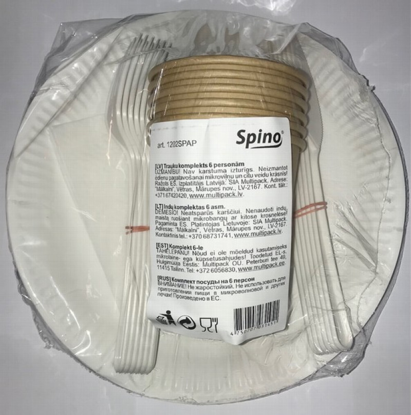 Trauku komplekts 6 personām Spino BIO 0.165kg