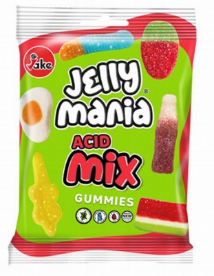 Želejkonfektes Jake Jelly mania acid mix 70g (06.2025)