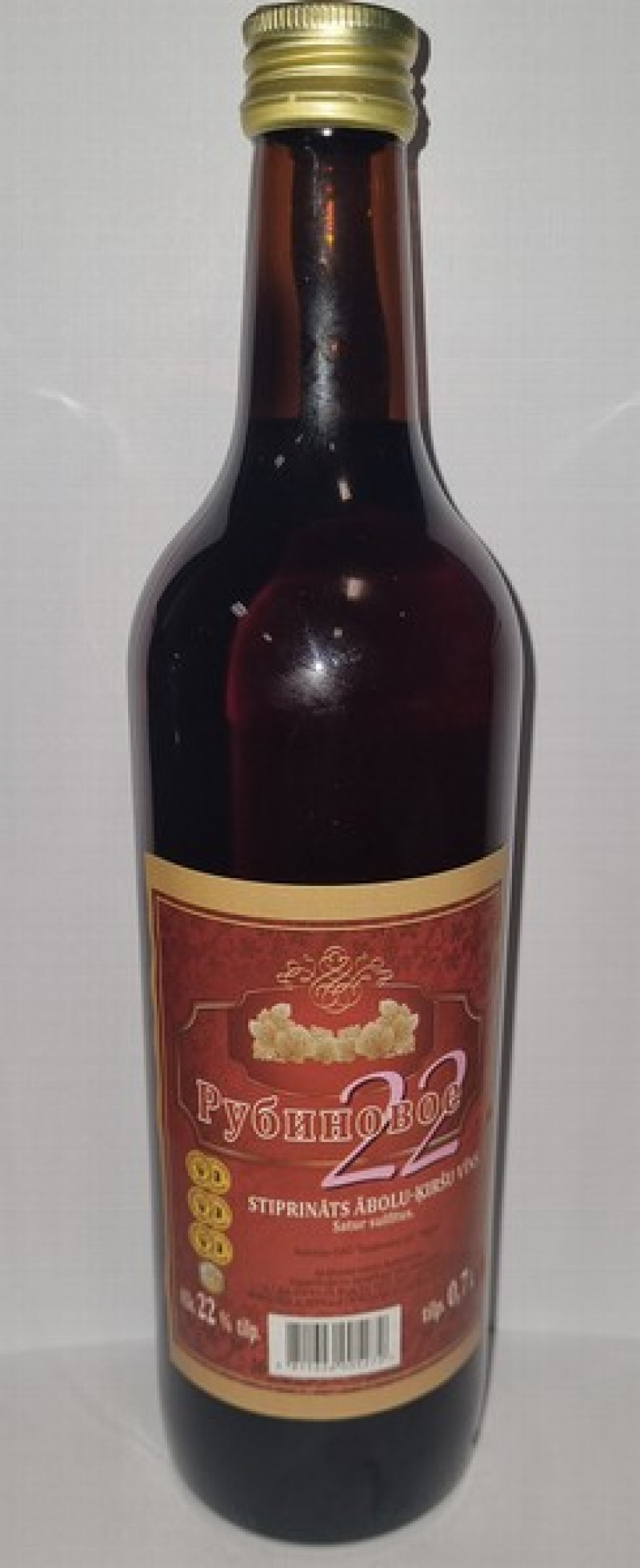 Vīns Rubinovoje 0.7l 22% sarkans ābolu-ķiršu Baltkrievija