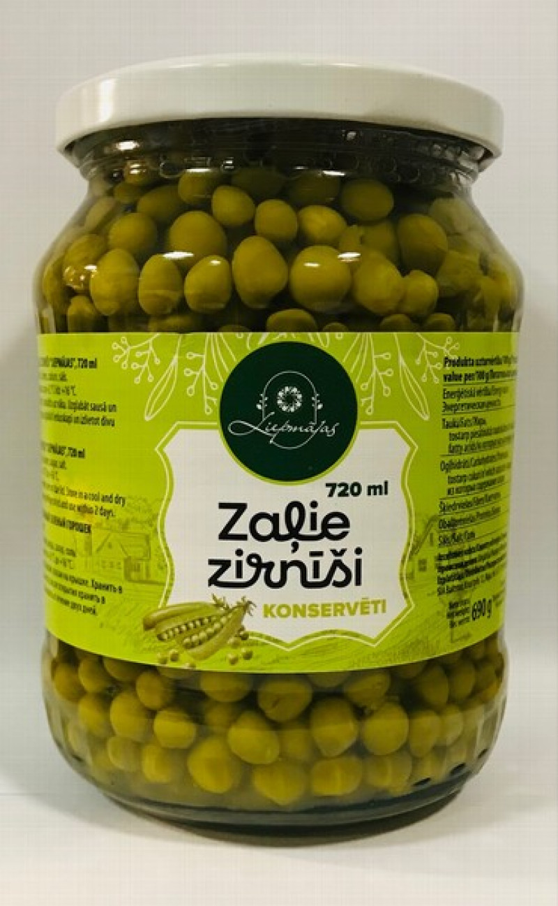 Zaļie zirnīši Liepmājas 720ml 1/8 (31.05.2028) Moldova