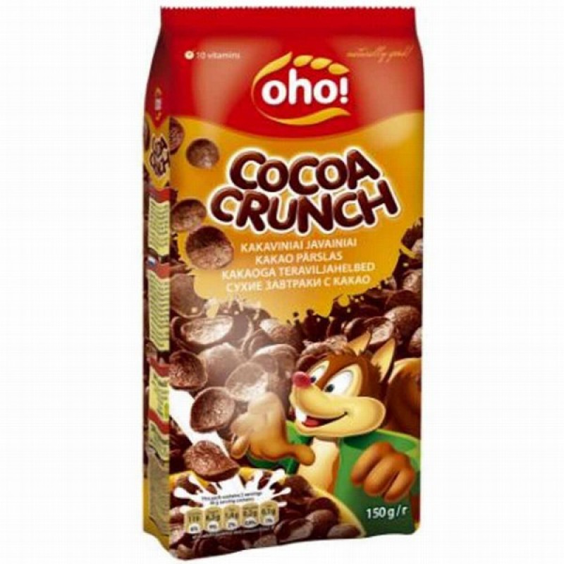 Sausās brokastis Oho kakao kraukšķi 150g (09.11.26) Lietuva