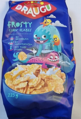 Sausās brokastis Draugu Frosty corn flakes (15.12.2025) EU