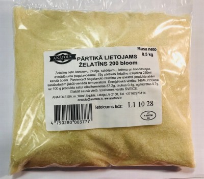 Garšviela Anatols želatīns 500g bloom 200 (03.29) CH