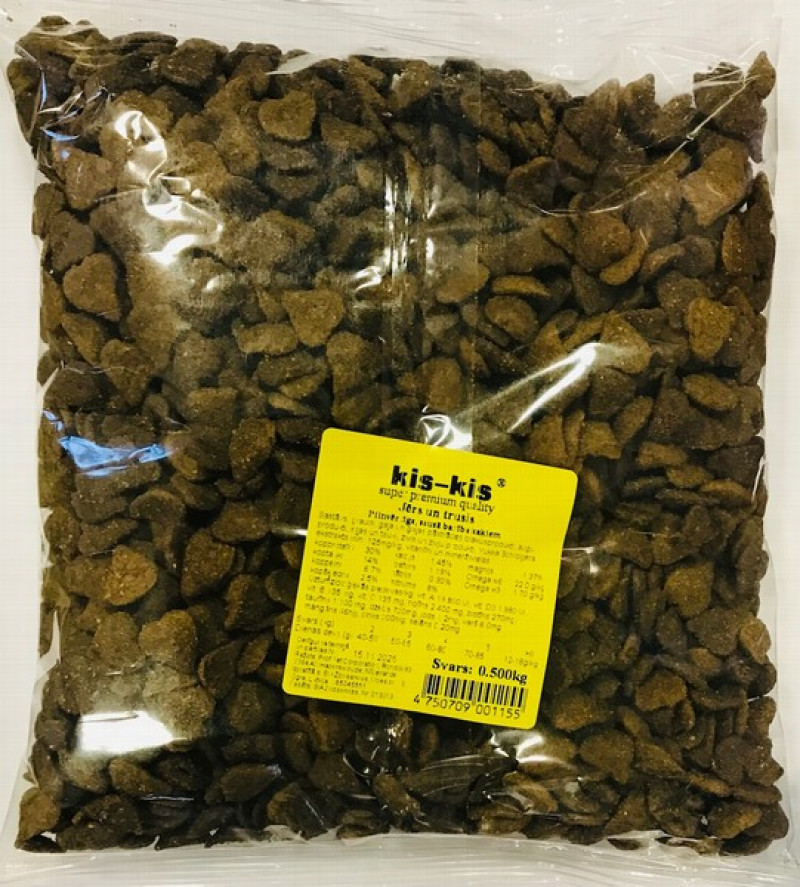 Kaķu sausā barība Kis-kis jērs,trusis 500g 1/40 (27.11.27) Nīderlande