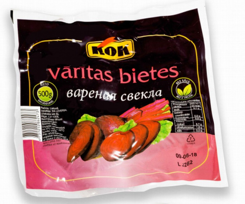 Vārītas bietes 500g KOK 1/12 (14.09.26) Lietuva 