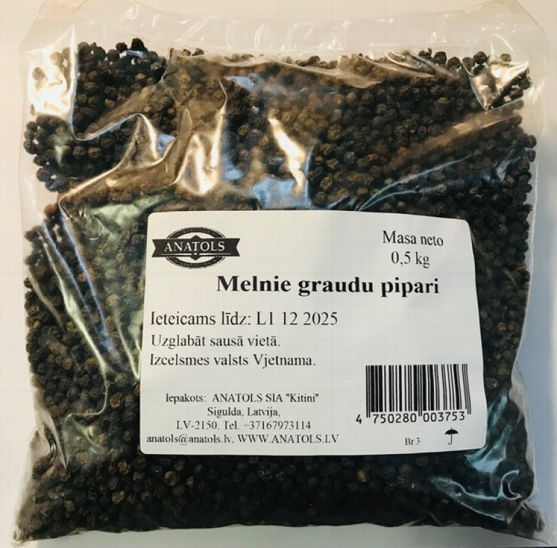Garšviela Anatols pipari melnie graudi 500g (01.08.26) VN