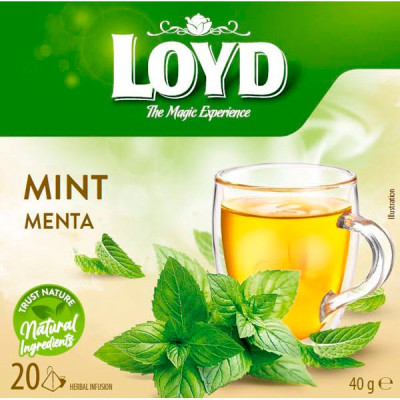 Tēja Loyd Pyramids Piparmētru 20x2g (30.12.2025) Polija
