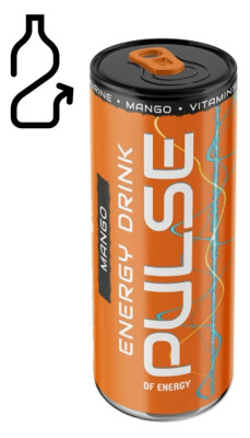 Enerģijas dzēriens Pulse Mango 0.25l  (05.05.2027) DEPOZĪTA maksa 0.10 eiro