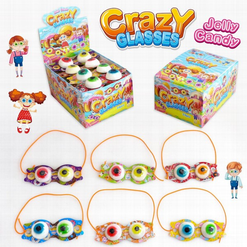 Želejkonfektes Crazy Glasses 15g*24gb (01.07.2028)