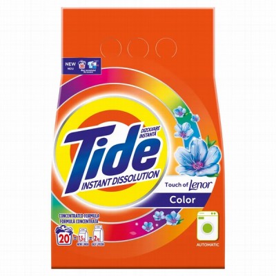 Veļas pulveri Tide Touch of Lenor 1.5kg color (08.09.2025)