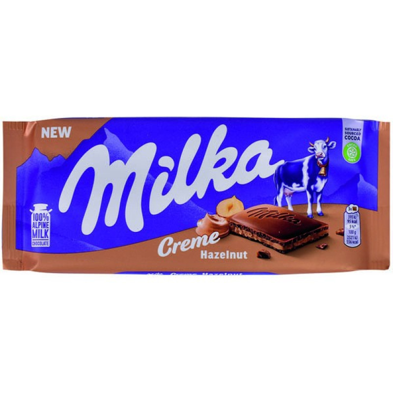 Šokolāde Milka ar lazdu riekstu krēmu 85g (28.11.26)Bulgārija