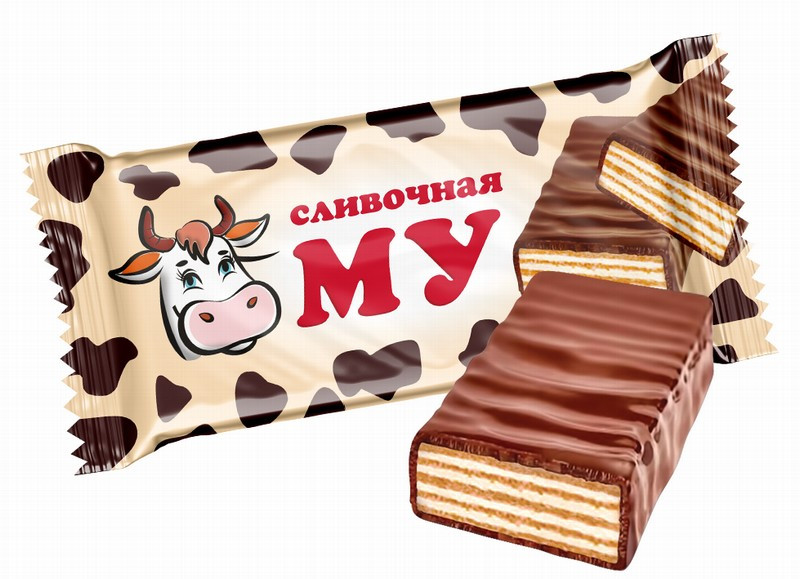 Šokolādes konfektes Sļivočnaja Mu (vafeļu) 500g (13.06.26) Krievija