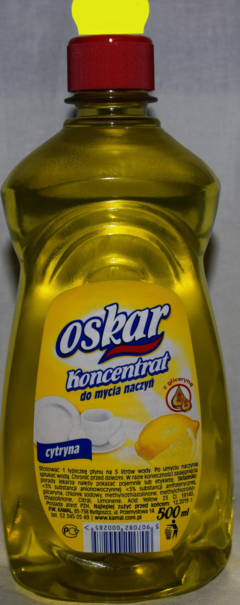 Trauku mazgāšanas līdzeklis Oskar citrons 500ml (09.2027)Polija