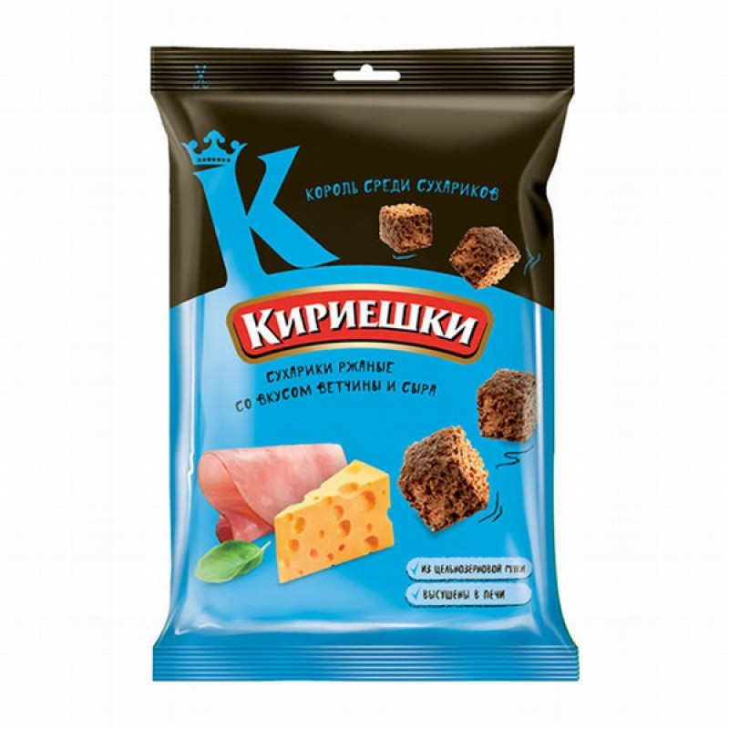 Sausiņi Kirieški rudzu ar šķiņķi un sieru 100g  1/28 (28.07.2025) RU