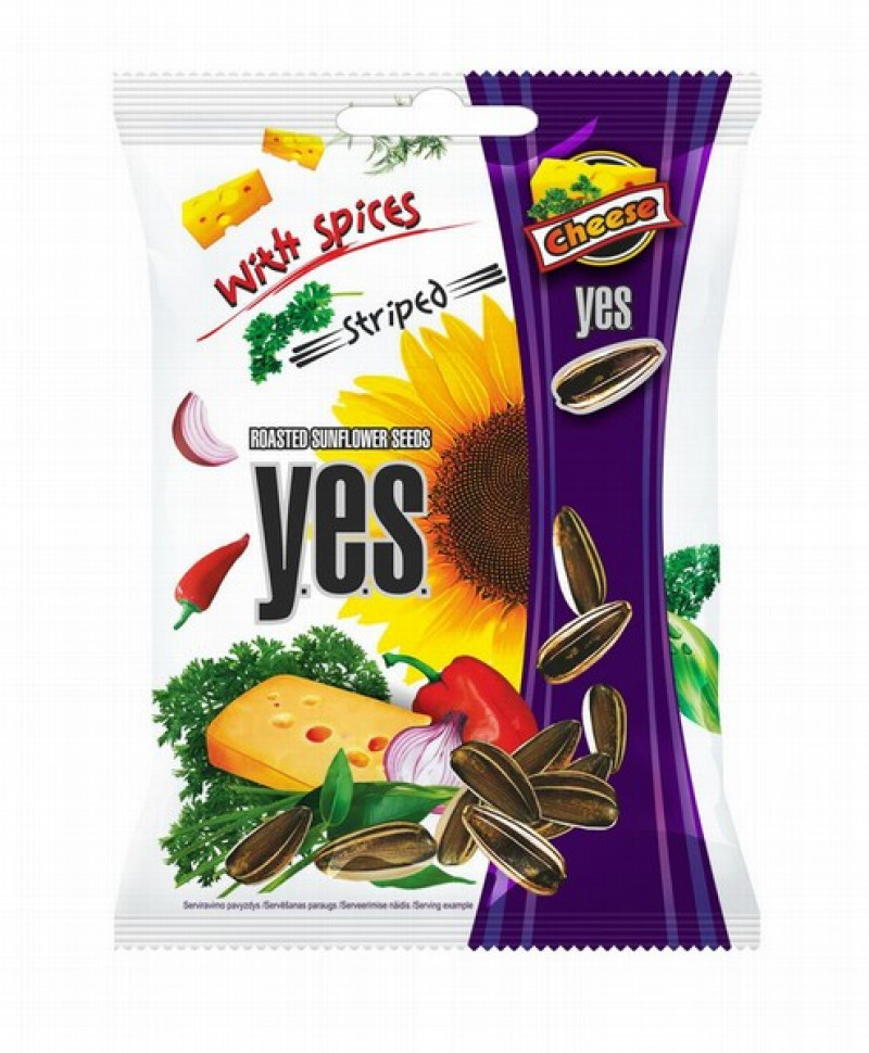 Saulespuķu sēklas YES ar siera garšu 90g 1/30 (07.06.26) Lietuva