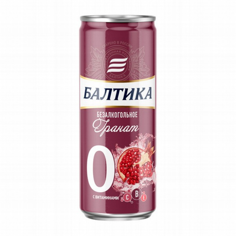 Alus Baltika Granat 0% bezalkoholiskais 0.33L 1/24 (10.11.26) DEPOZĪTA maksa 0.10 eiro Krievija 