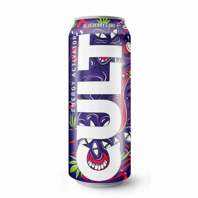 Enerģijas dzēriens Cult Blueberry 0.5L 1/24 (09.07.26) DEPOZĪTA maksa 0.10 eiro LV