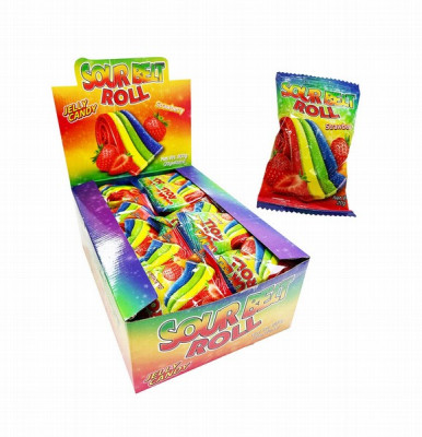 Želejkonfektes Sour belt Roll 20g*40gb (01.11.2026) Ķīna