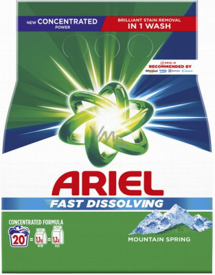 Veļas pulveris Ariel Mountain spring 1.1kg 20MR Čehija