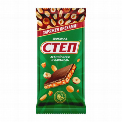 Šokolāde STEP ar zemesriekstiem un karameli 90g KDV (22.09.2025) RU 
