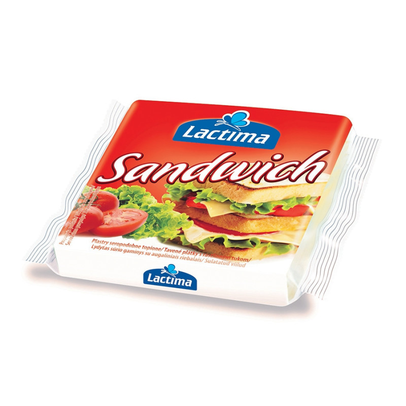 Kausētais siers šķēlītēs Lactima Sandwich 100g (03.10.26) Polija