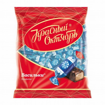 Šokolādes konfektes Vasiļki 250g Krasnij Oktjabr 1/12 RU